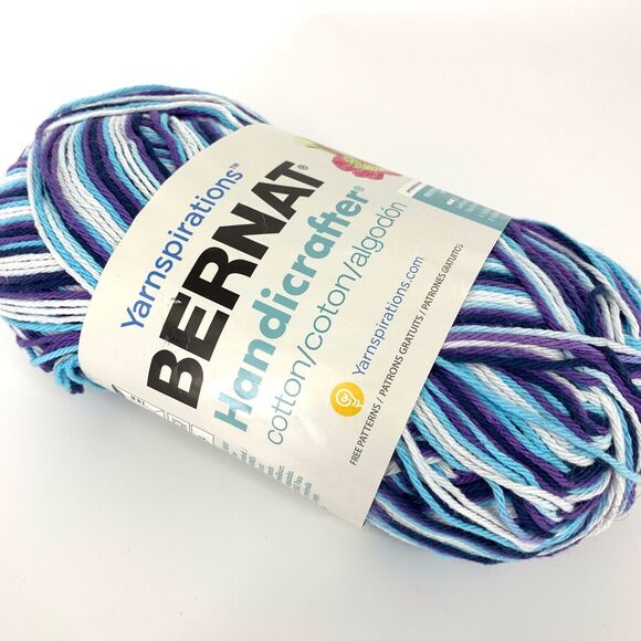 Bernat Blanket Yarn 12 oz/340 g Large Skein Medium Purple Black Blue White - Picture 1 of 5